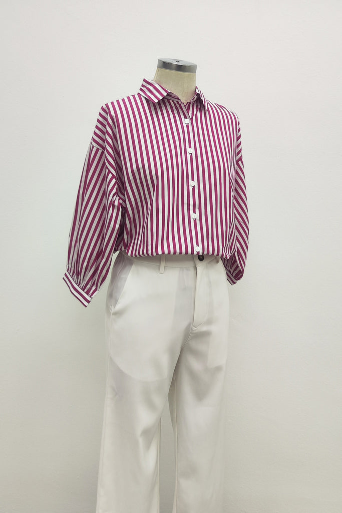 3/4 SLEEVES SHIRT IN PINK STRIPE