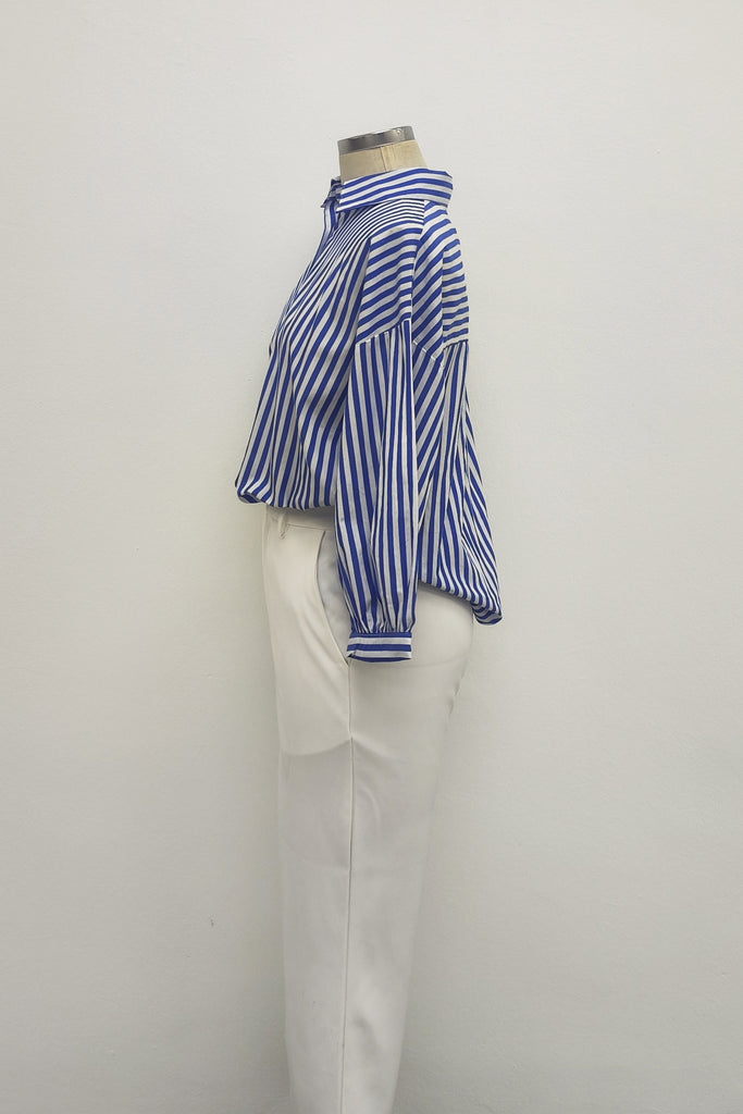 3/4 SLEEVES SHIRT IN BLUE STRIPE