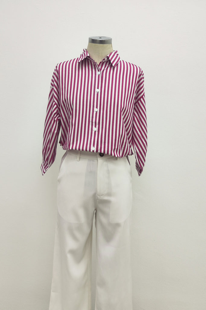 3/4 SLEEVES SHIRT IN PINK STRIPE