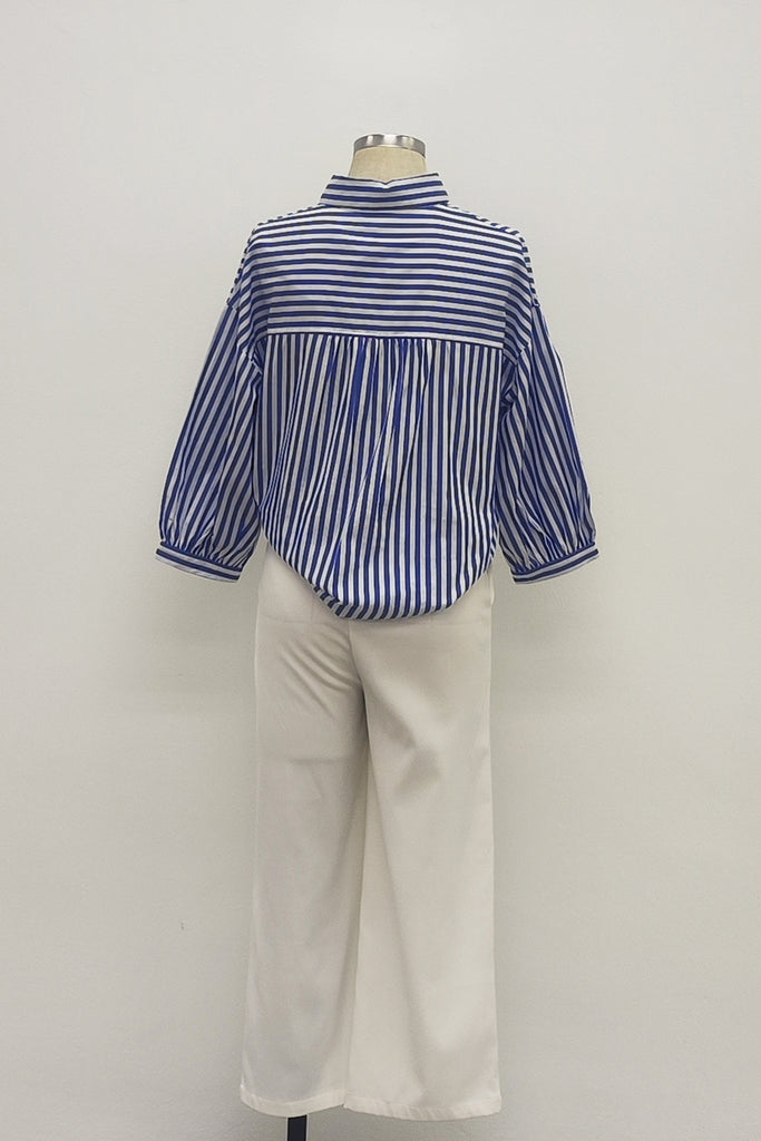 3/4 SLEEVES SHIRT IN BLUE STRIPE