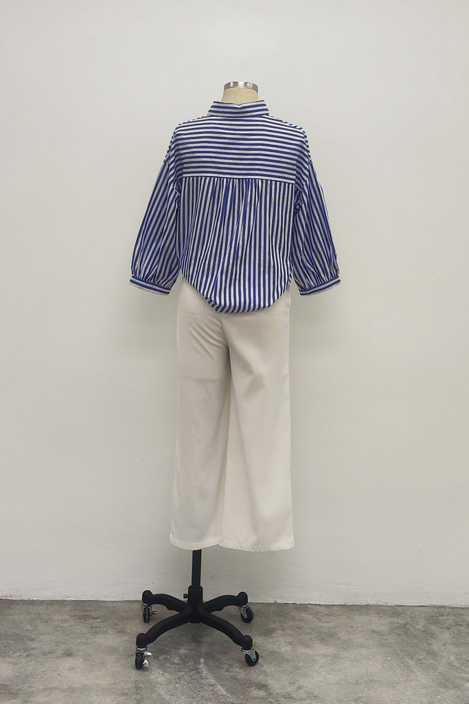 3/4 SLEEVES SHIRT IN BLUE STRIPE