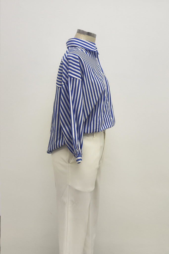 3/4 SLEEVES SHIRT IN BLUE STRIPE