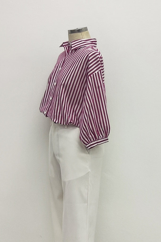 3/4 SLEEVES SHIRT IN PINK STRIPE