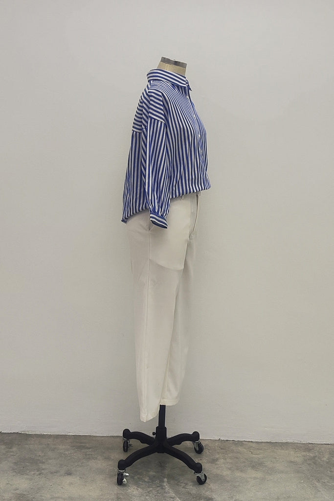 3/4 SLEEVES SHIRT IN BLUE STRIPE