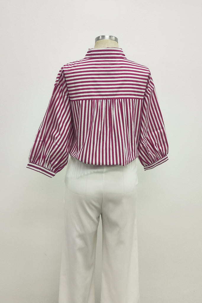 3/4 SLEEVES SHIRT IN PINK STRIPE