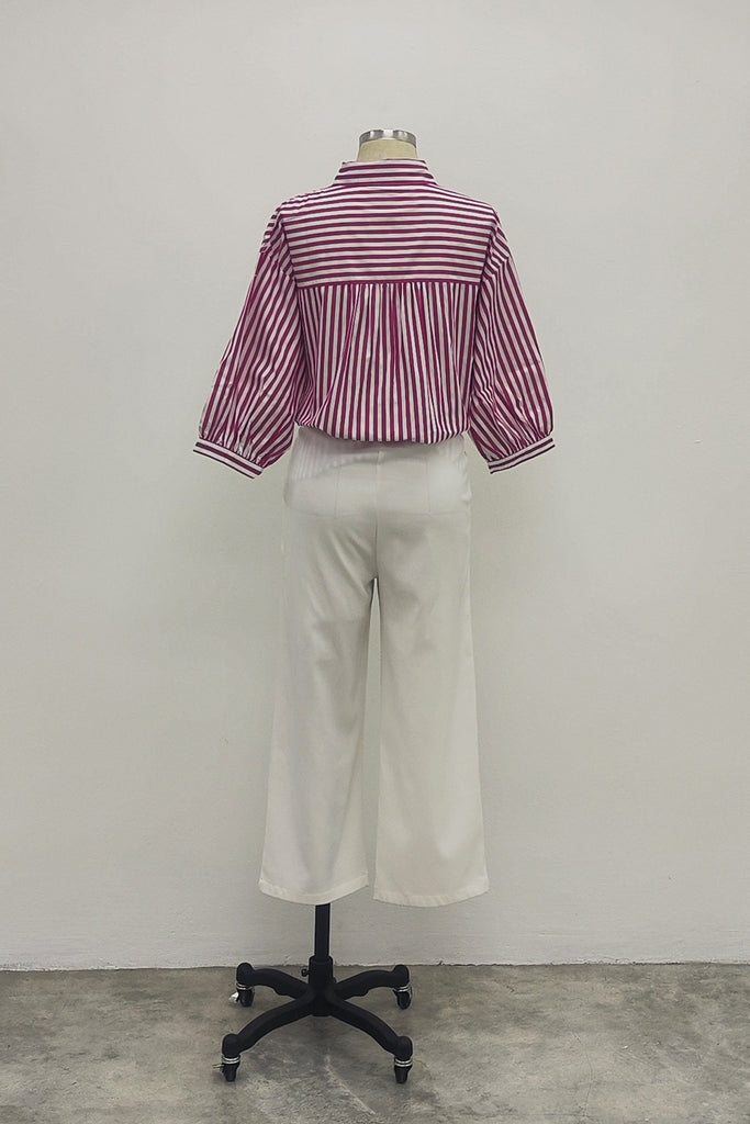 3/4 SLEEVES SHIRT IN PINK STRIPE